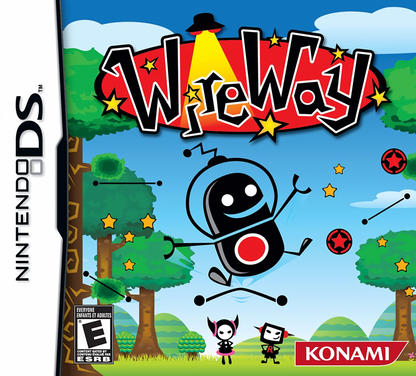 WireWay for Nintendo DS, cover image for a puzzle platformer video game with stylus-based controls, physics gameplay, obstacle navigation, and creative level challenges