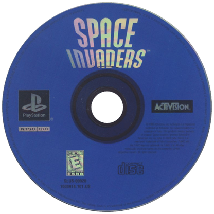 Space Invaders disc for PlayStation 1 (PS1) arcade shooter video game