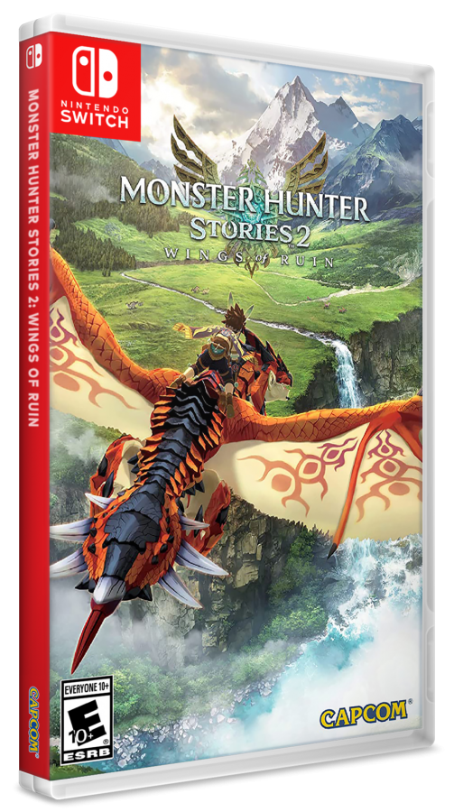 Monster Hunter Stories 2 Wings of Ruin Nintendo Switch NS for role playing adventure video game fans featuring monster collecting turn based battles Rathalos exploration colorful fantasy environments character customization egg hatching monster riding quests and immersive Monster Hunter storytelling collectible gaming appeal box art