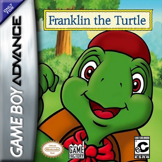 Game Boy Advance cover art for 'Franklin the Turtle' with a cartoon turtle character on the cover.