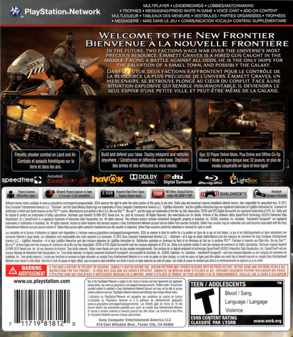 Starhawk back cover art for PlayStation 3 PS3 video game