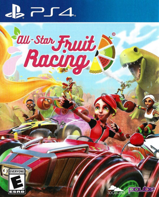 All Star Fruit Racing cover art for PlayStation 4 (PS4) colorful fruit-themed kart racing game
