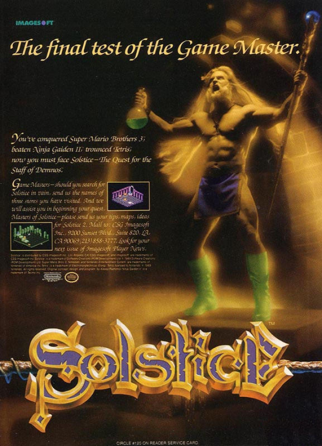 Solstice – Nintendo Entertainment System (NES) Box Manual Ad Art Cover in HD resolution for this NES Videogame