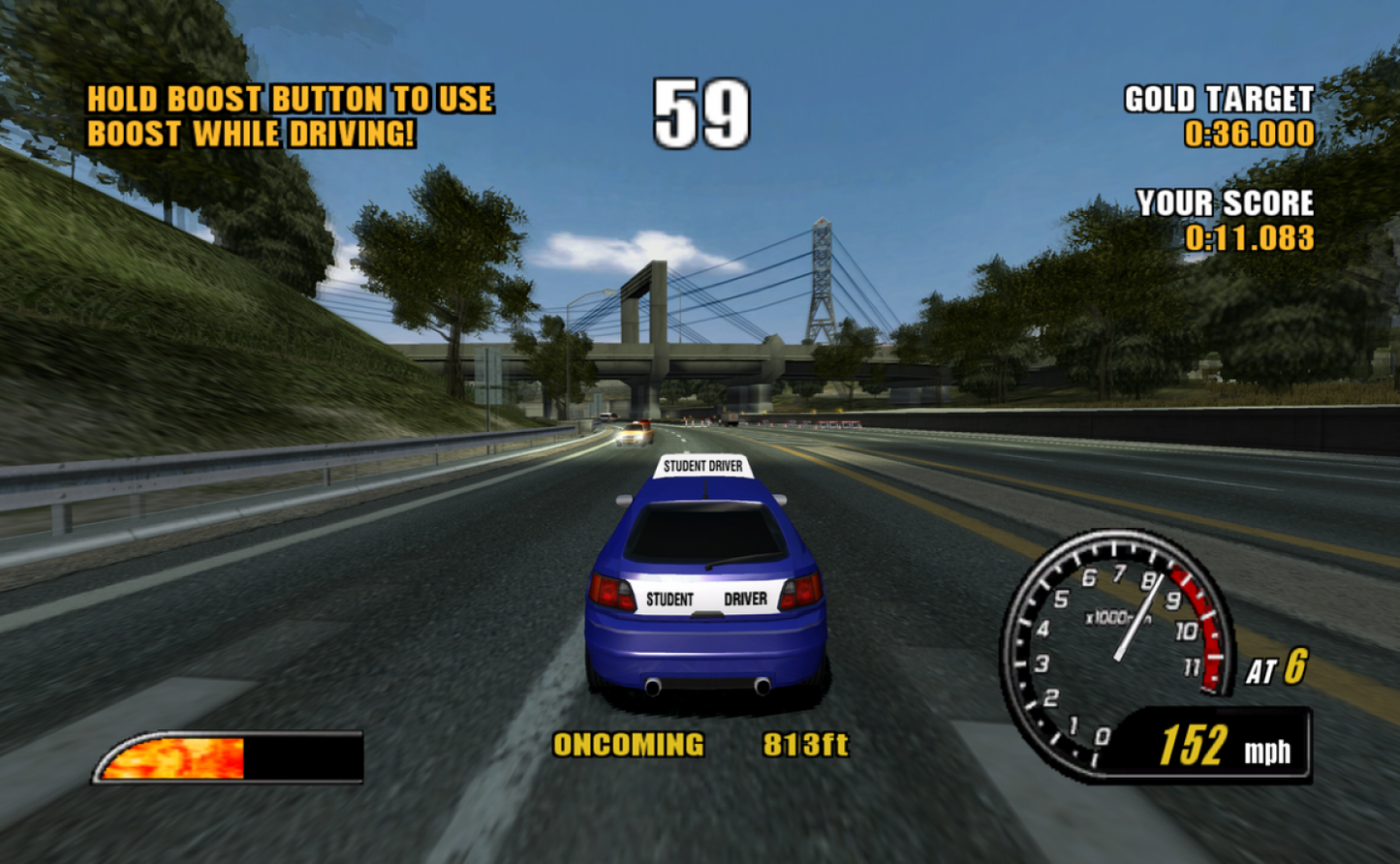 Burnout 2: Point of Impact gameplay for GameCube (GC) arcade racing video game