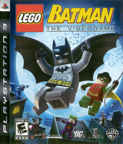 LEGO Batman The Videogame PlayStation 3 brick-building action adventure game featuring Batman Robin and Gotham City villains front cover