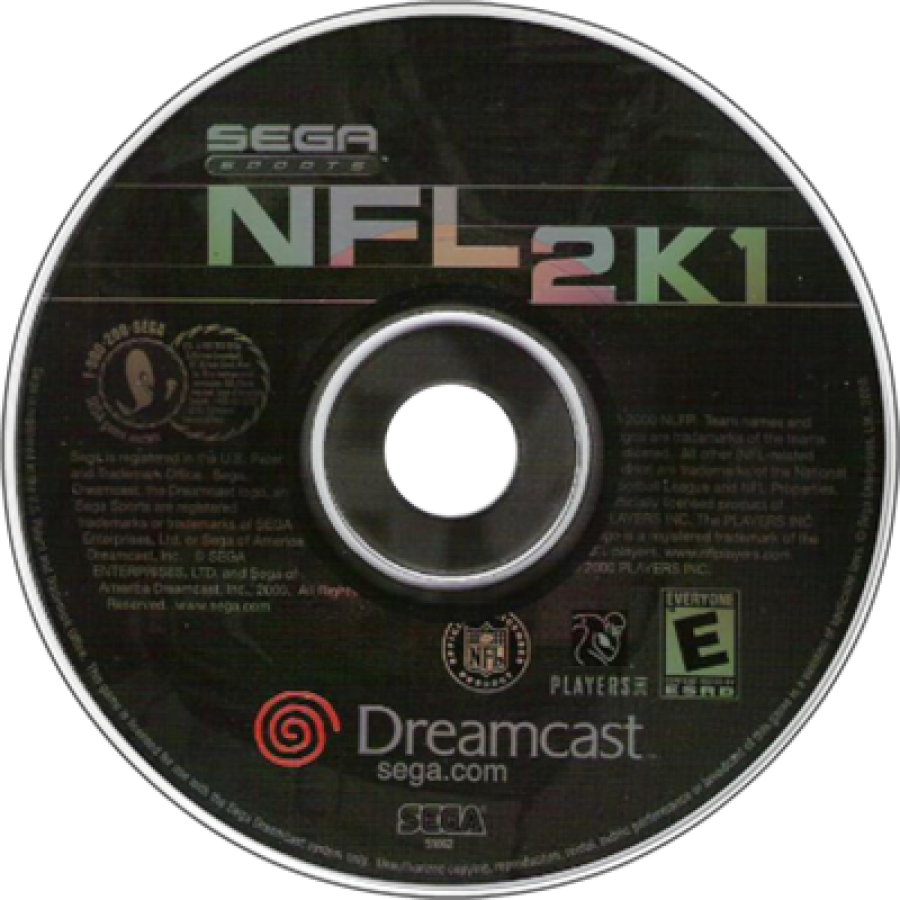 NFL 2K1 disc art for Sega Dreamcast (DC) video game