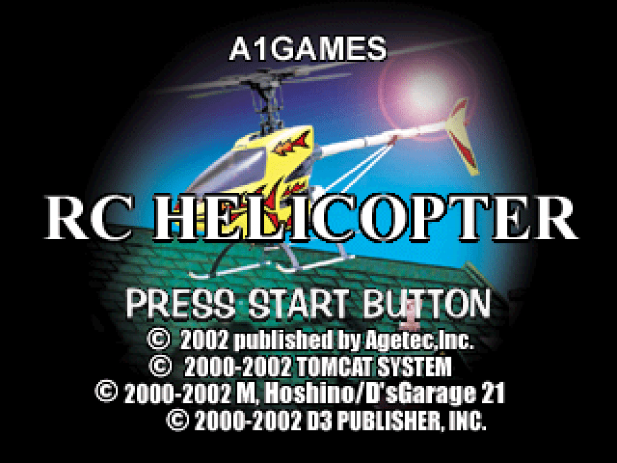 RC Helicopter title card for PlayStation 1 (PS1) simulation video game