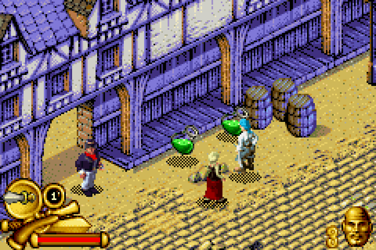 Pirates of the Caribbean Curse Of The Black Pearl Game Boy Advance GBA action platformer sword fighting gameplay