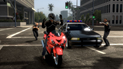Midnight Club Los Angeles Xbox 360 street racing game open world driving Rockstar Games urban racing customizable cars motorcycles high speed arcade racing city streets multiplayer racing Xbox 360 software video game title gameplay