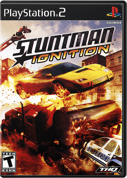 Stuntman: Ignition – PlayStation 2 (PS2) video game cover image, action driving and stunt simulation.