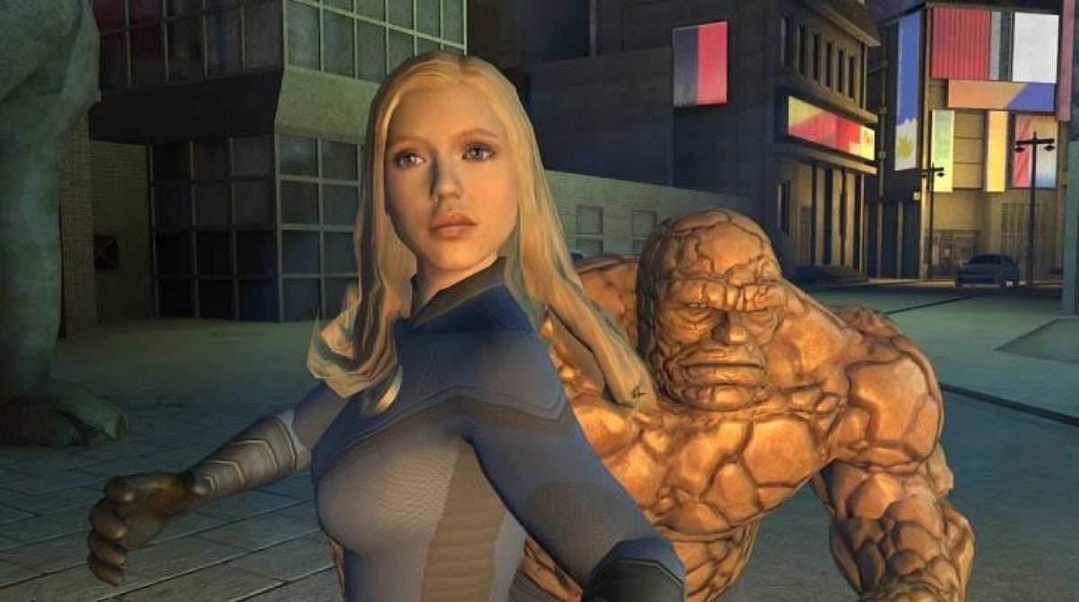 Fantastic Four: Rise of the Silver Surfer for PlayStation 2 action beat em up game based on the Marvel film featuring Mr Fantastic Invisible Woman Human Torch The Thing co op superhero combat gameplay