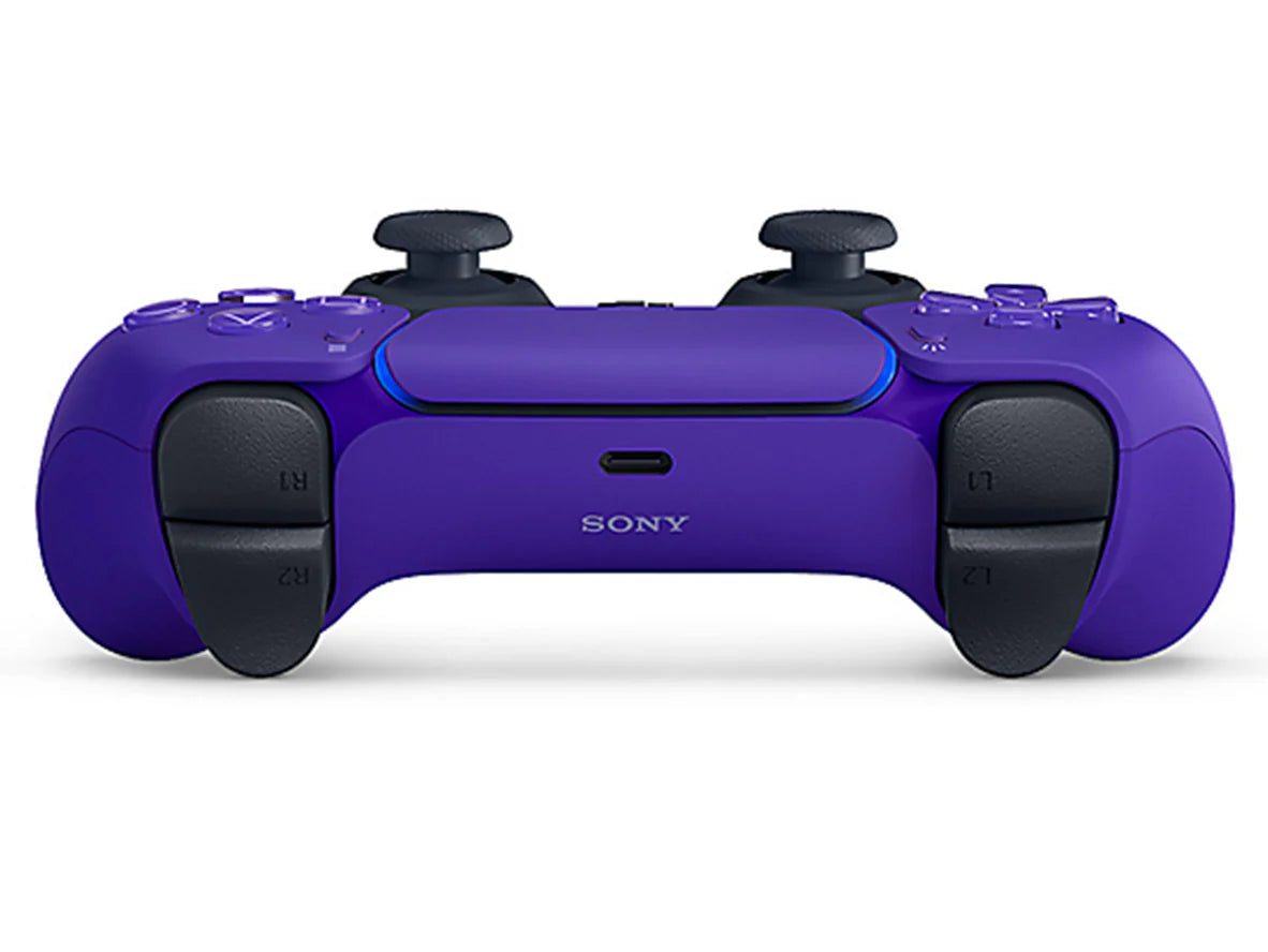 PlayStation 5 DualSense wireless controller Galactic Purple color ergonomic gaming accessory haptic feedback adaptive triggers motion sensor console controller for PS5 gamers back