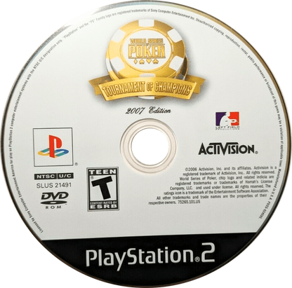 World Series of Poker: Tournament of Champions 2007 – PlayStation 2 (PS2) video game disc, poker.