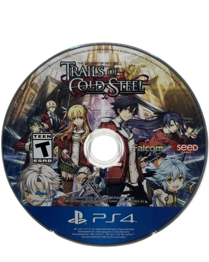 The Legend of Heroes Trails of Cold Steel PS4 game featuring deep JRPG storytelling, turn-based combat, and an expansive fantasy academy adventure disc