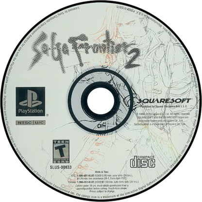 SaGa Frontier 2 PS1 PlayStation 1 JRPG role playing game Square Enix watercolor art style fantasy adventure turn based combat retro video game disc