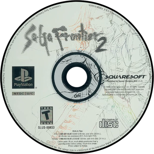 SaGa Frontier 2 PS1 PlayStation 1 JRPG role playing game Square Enix watercolor art style fantasy adventure turn based combat retro video game disc