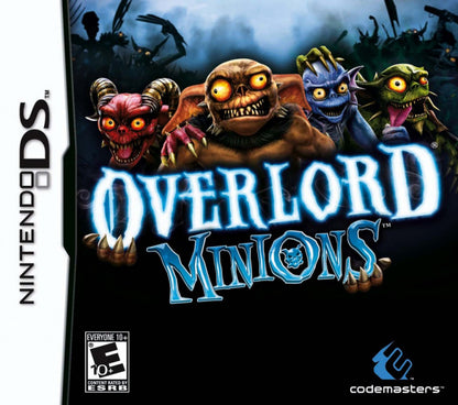 Overlord Minions Nintendo DS action adventure game featuring real time minion squad control touchscreen commands fantasy battles humorous storyline and strategic combat set in the Overlord universe cover