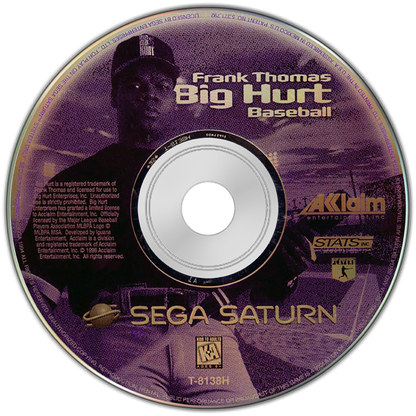 Frank Thomas Big Hurt Baseball disc art for Sega Saturn (SS) video game