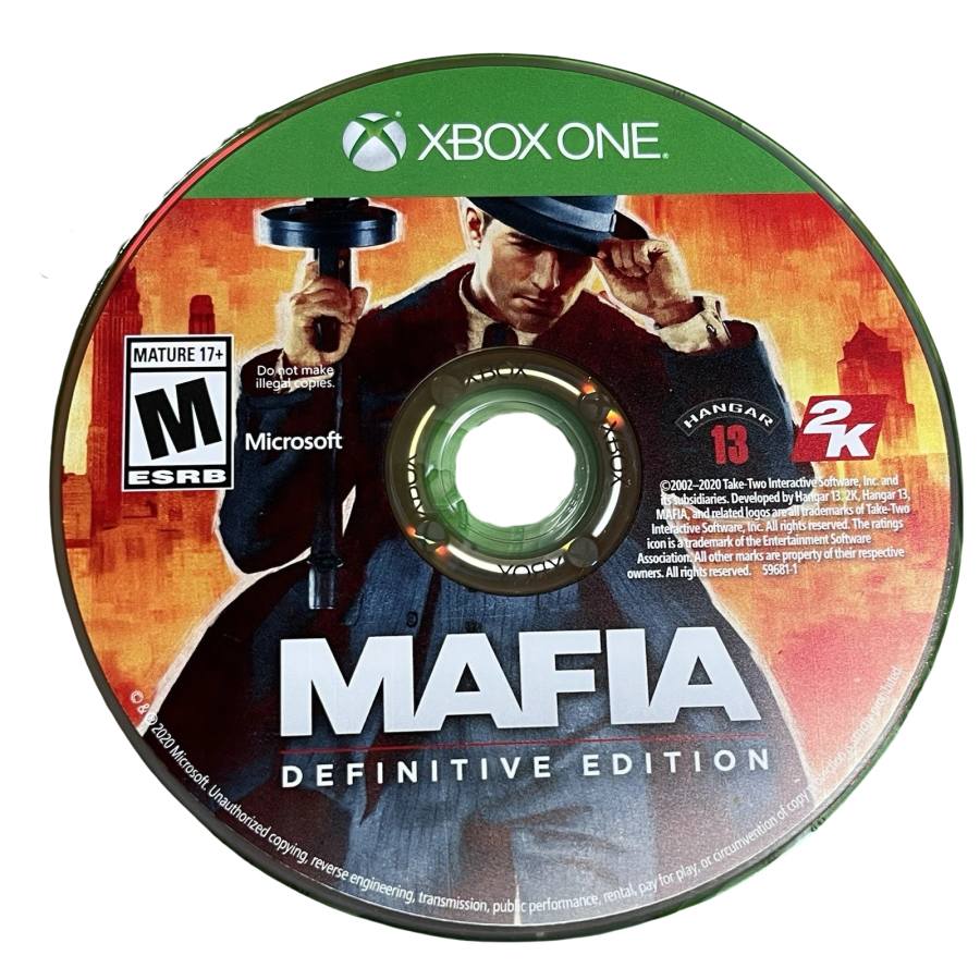 Mafia : Definitive Edition disc for Xbox One (XONE) action-adventure video game.