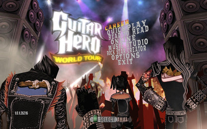 Guitar Hero: World Tour title screen for Nintendo Wii (Wii) video game