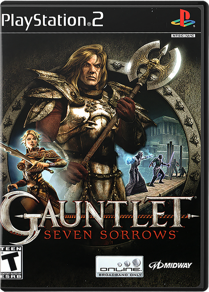 Gauntlet: Seven Sorrows cover art for PlayStation 2 (PS2) dark fantasy action RPG hack-and-slash video game