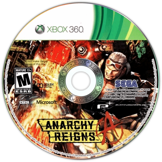 Anarchy Reigns disc for Xbox 360 (X360) beat ’em up action video game