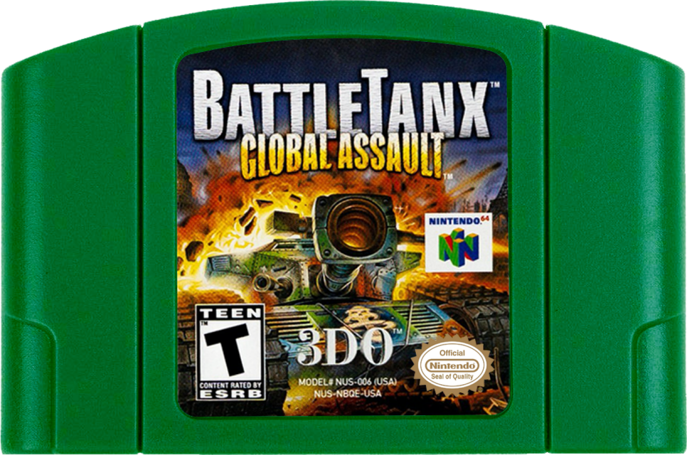 Battletanx: Global Assault Nintendo 64 game featuring tank combat action and strategic battlefield gameplay on N64 cartridge
