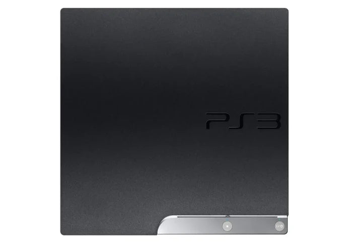PlayStation 3 PS3 Slim Console 120GB for video game enthusiasts featuring original Sony gaming hardware compact slim design built in Blu ray disc player wireless connectivity HDMI output PlayStation 3 game compatibility digital media features collectible console gaming appeal front view