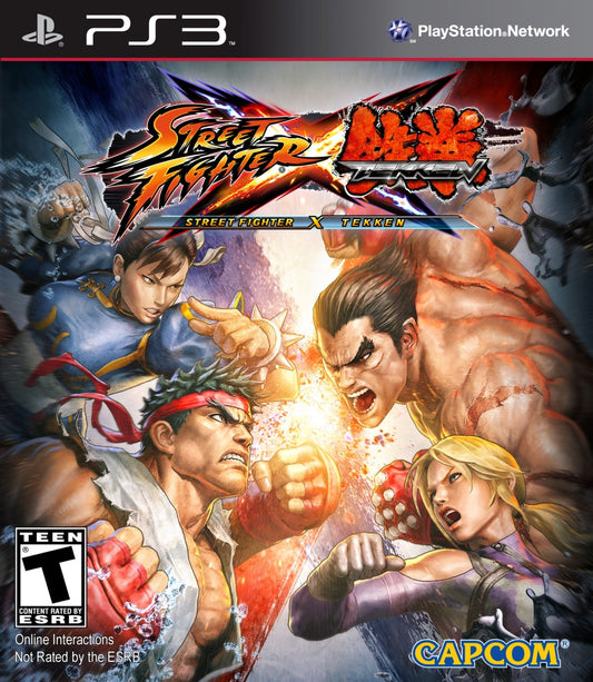 Street Fighter X Tekken for PlayStation 3 (PS3) at Gamers INC, featuring an epic crossover roster from two legendary fighting franchises with a tag-team combat system, Gem enhancements, and explosive cinematic special moves for the ultimate 2D fighter experience front cover