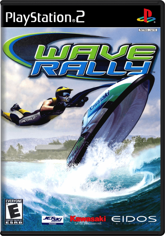Wave Rally – PlayStation 2 (PS2) video game cover image, arcade water racing.