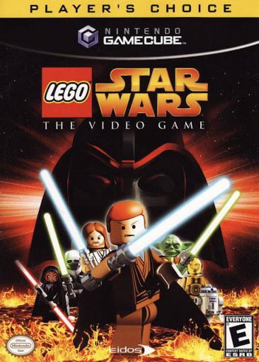 LEGO Star Wars The Video Game Player’s Choice for GameCube, cover image for an action-adventure platformer video game with Star Wars characters, cooperative gameplay, puzzle-solving, and family-friendly LEGO action