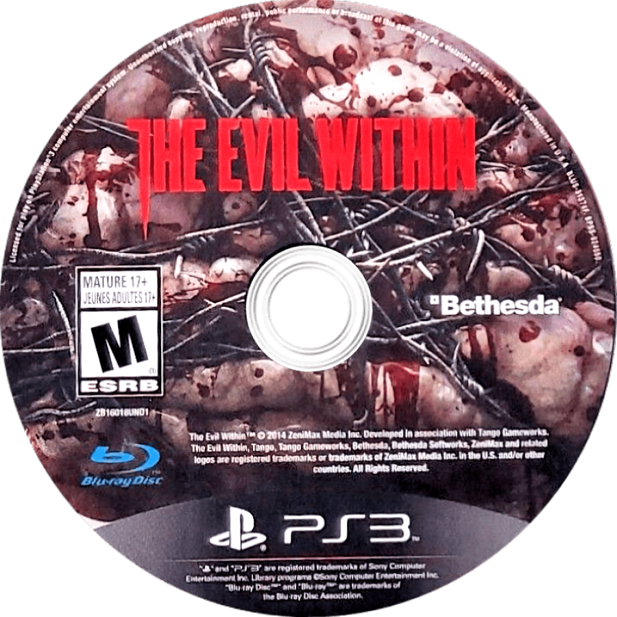 The Evil Within disc art for PlayStation 3 (PS3) video game