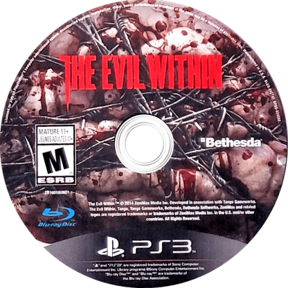 The Evil Within disc art for PlayStation 3 (PS3) video game
