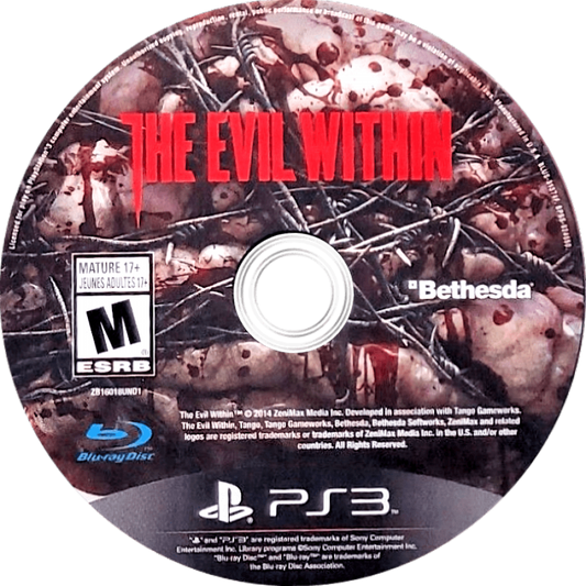 The Evil Within disc art for PlayStation 3 (PS3) video game