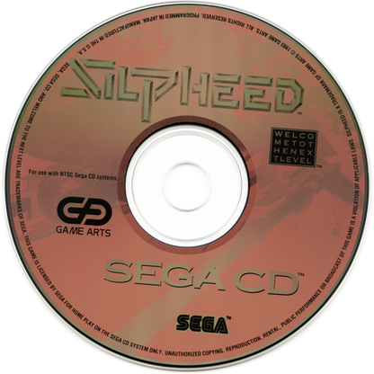 Silpheed Sega CD space shooter shoot em up shmup polygonal background graphics anime style sci fi combat fast paced arcade gameplay spaceship dogfights enhanced CD audio Game Arts retro gaming Sega CD software video game title disc