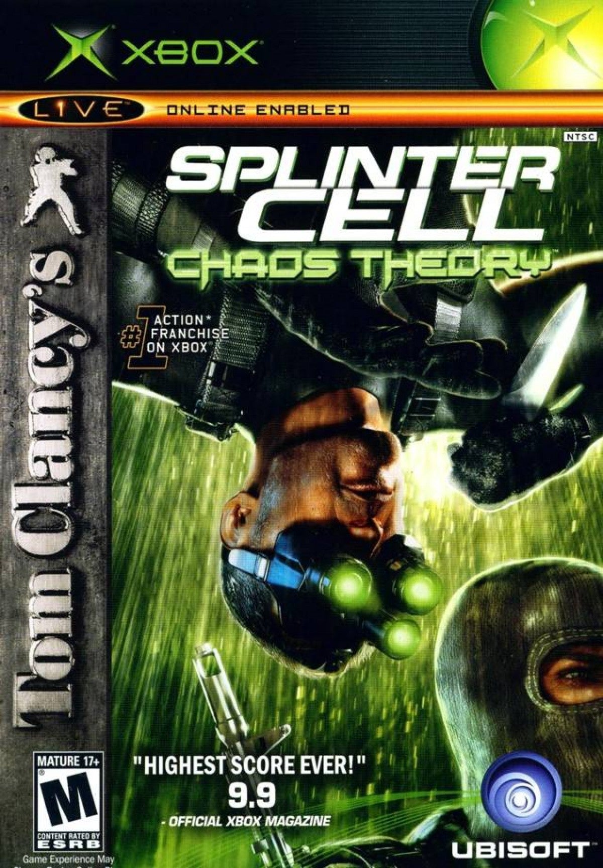 Tom Clancy’s Splinter Cell Chaos Theory for Wii stealth action video game featuring tactical espionage gameplay adaptive AI challenging missions and immersive third person spy thriller experience front cover