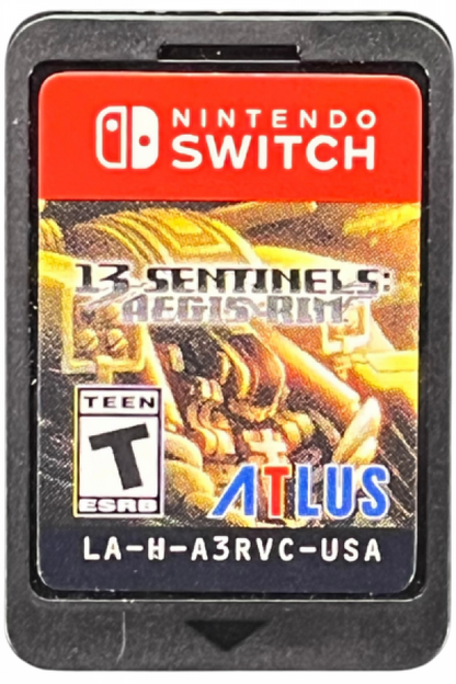 13 Sentinels Aegis Rim Nintendo Switch inspired design featuring sci fi narrative adventure aesthetic intertwining character storylines giant mech battles time travel mysteries stunning hand drawn visuals strategic combat and immersive storytelling presentation