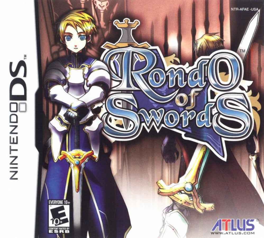 Rondo of Swords Nintendo DS game featuring tactical RPG gameplay with unique movement based combat mechanics character progression and strategic turn based battles in a fantasy war setting cover
