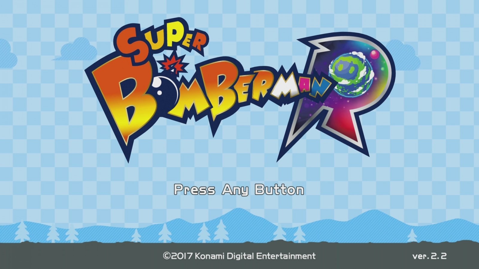 Super Bomberman R title screen for Nintendo Switch (NS) video game 