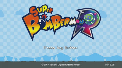 Super Bomberman R title screen for Nintendo Switch (NS) video game 