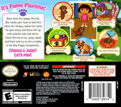 Dora the Explorer: Dora Puppy back of case Nintendo DS (DS) children’s educational pet care video game
