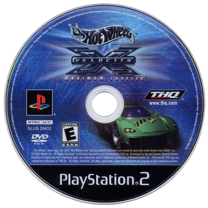 Hot Wheels: Velocity X - Maximum Justice disc art for PlayStation 2 (PS2) video game