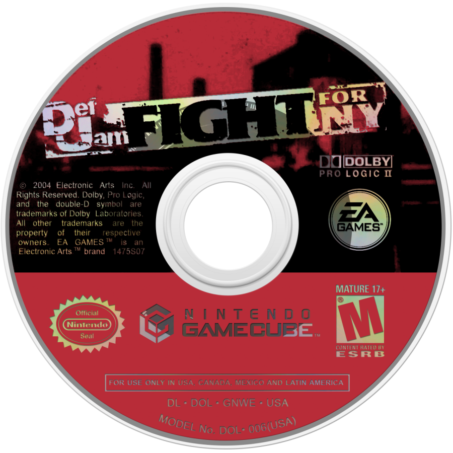 Def Jam Fight for NY Nintendo GameCube GC for fighting action video game fans featuring hip hop inspired street fighting intense hand to hand combat wrestling and martial arts styles story driven career mode character customization famous music artists multiplayer battles and urban fighting gameplay collectible gaming appeal game disc