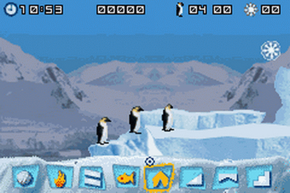 March of the Penguins gameplay for Game Boy Advance (GBA) video game