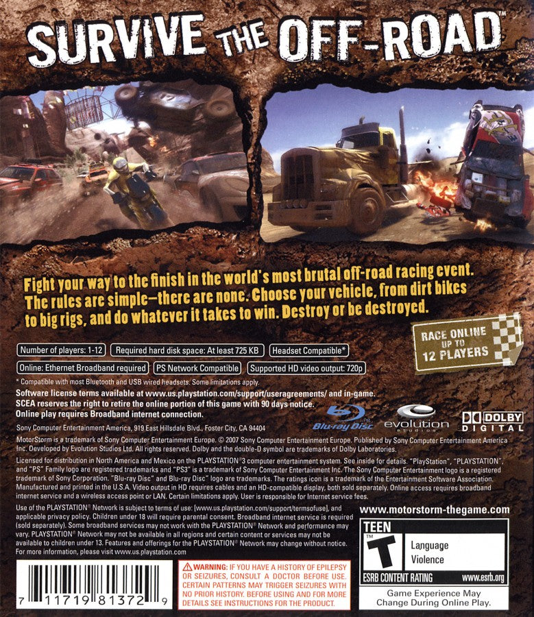 MotorStorm back cover art for PlayStation 3 (PS3) video game