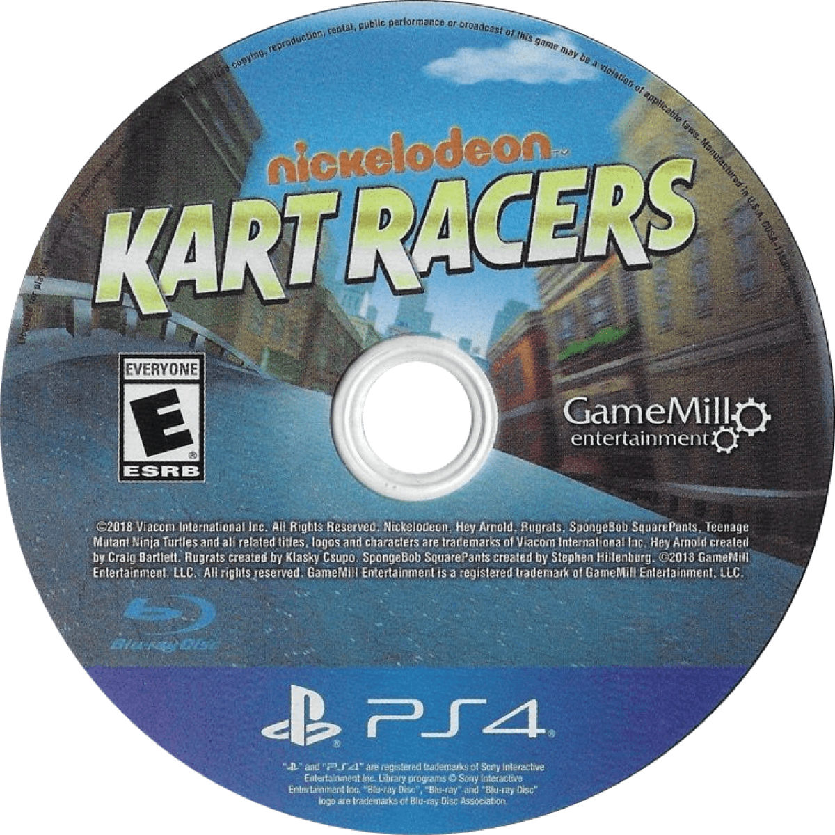 Nickelodeon Kart Racers PlayStation 4 PS4 arcade kart racing video game featuring SpongeBob SquarePants Teenage Mutant Ninja Turtles Rugrats Hey Arnold power-sliding drifting power-ups battle mode four player local multiplayer 