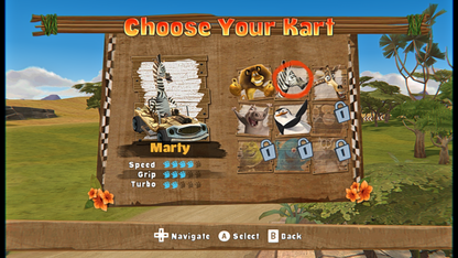 Madagascar Kartz for Nintendo Wii gameplay featuring DreamWorks characters in a family‑friendly arcade racing game.