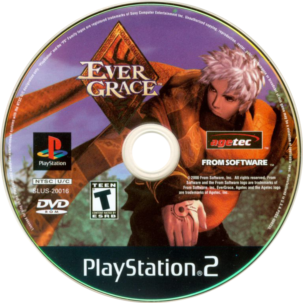 Evergrace PlayStation 2 PS2 action role playing video game featuring fantasy adventure exploration real-time combat character customization magical abilities challenging enemies mysterious environments dungeon exploration and classic PlayStation 2 PS2 gameplay collectible retro gaming appeal disc