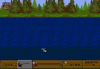 Bass Masters Classic retro Sega Genesis video game featuring competitive bass fishing gameplay, sports simulation action, tournament challenges and classic Genesis entertainment - gameplay