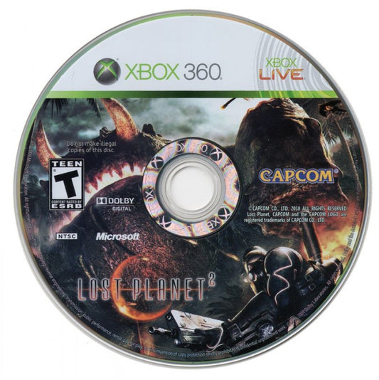 Lost Planet 2 disc for Xbox 360 (X360) sci-fi third-person shooter video game